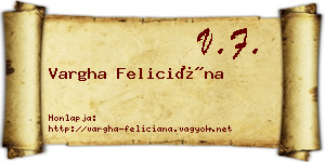 Vargha Feliciána névjegykártya